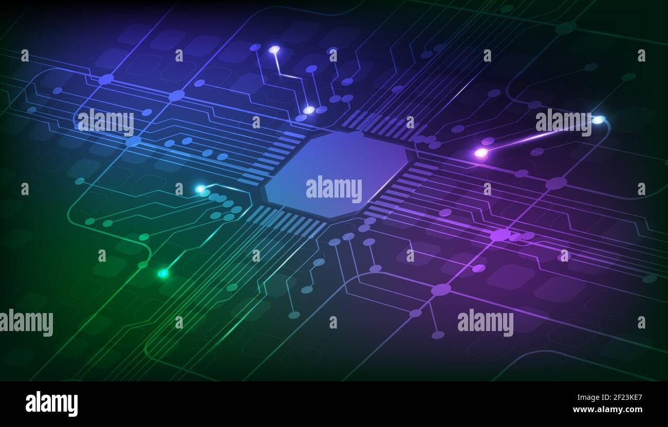 Abstract Circuit Board High Tech Technology Background. Vector Illustration. Stock Vector