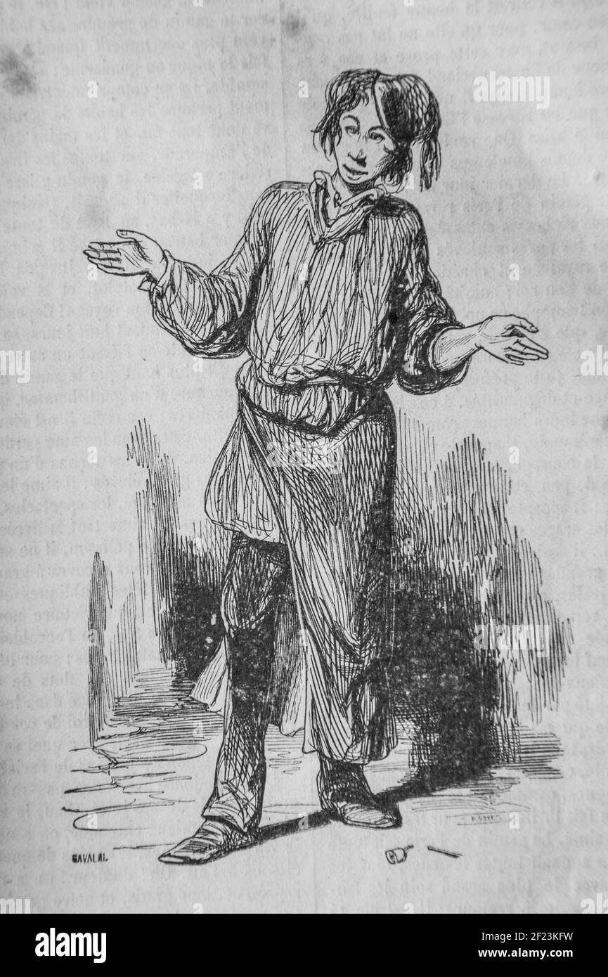 le gamin de paris, les français peints par eux-memes,eiteur n.j. philippart 1861 Stock Photo