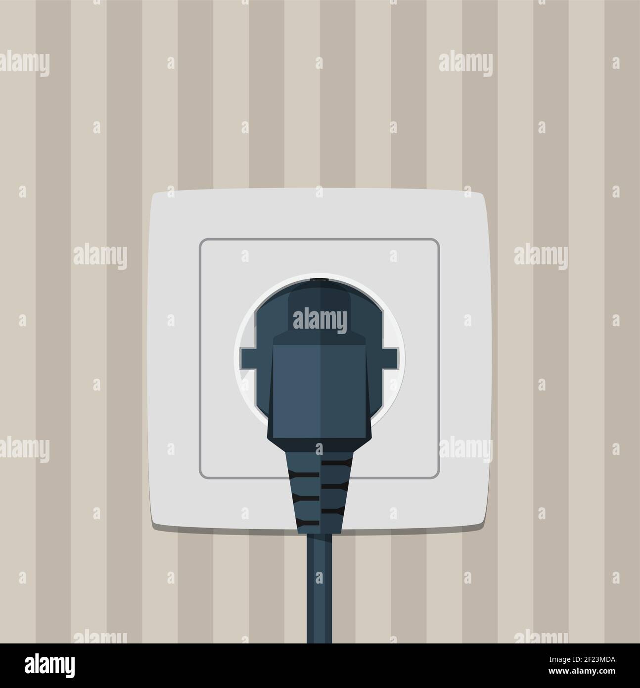 Electric plug and socket on a wall Stock Vector Image & Art - Alamy