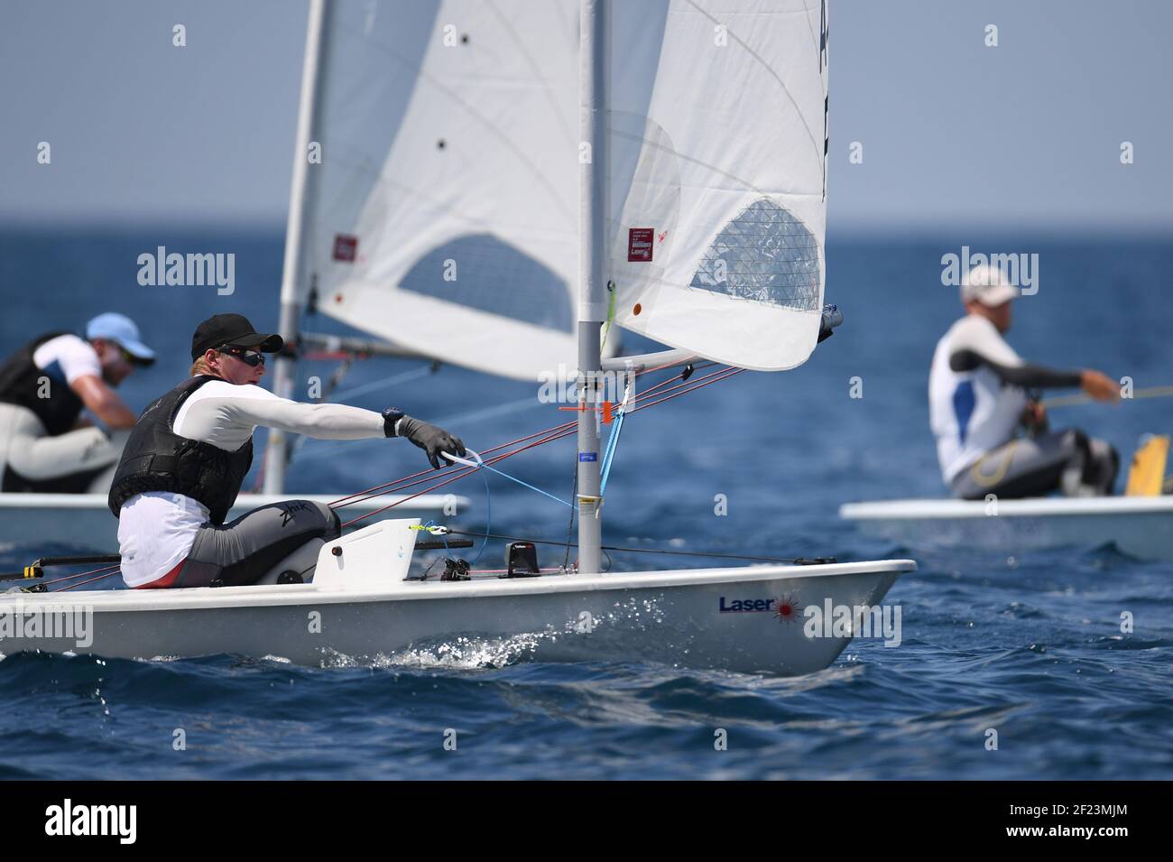 Alexandre Boite (FRA) competes on Sailing race Laser during the Jeux  Mediterraneens 2018, in Tarragona, Spain, Day 3, on June 24, 2018 - Photo  Stephane Kempinaire / KMSP / DPPI Stock Photo - Alamy