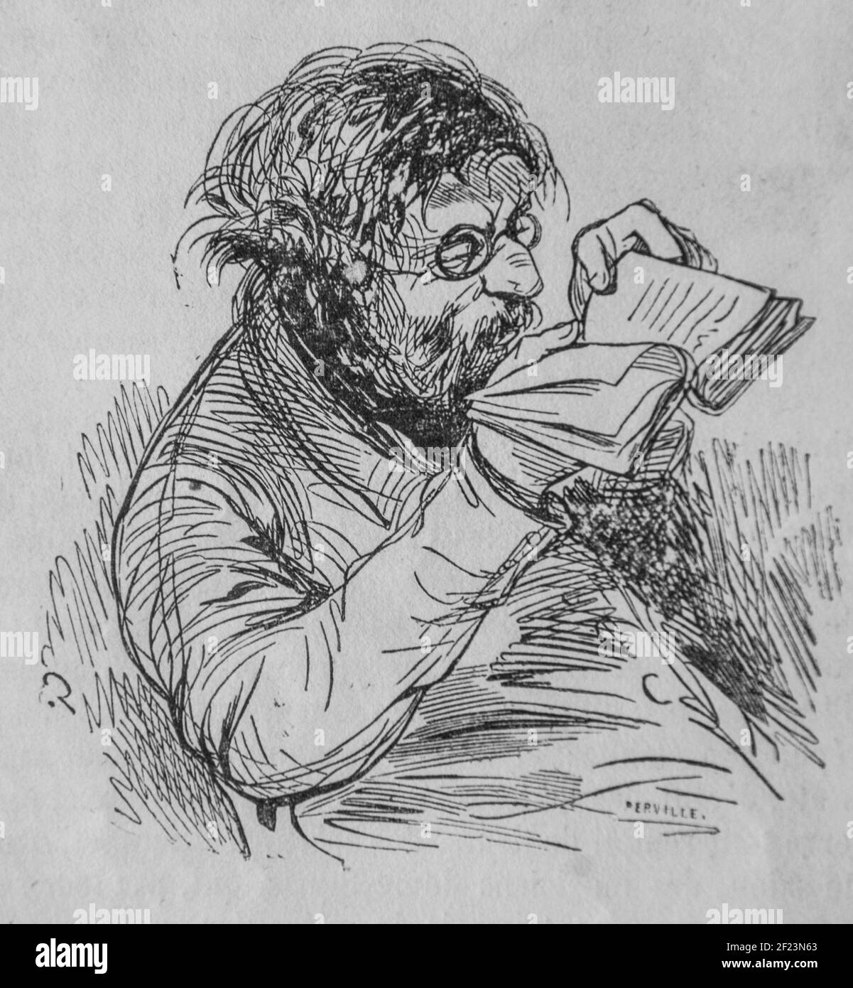 l'amateur de livres, les français peints par eux-memes,eiteur n.j. philippart 1861 Stock Photo