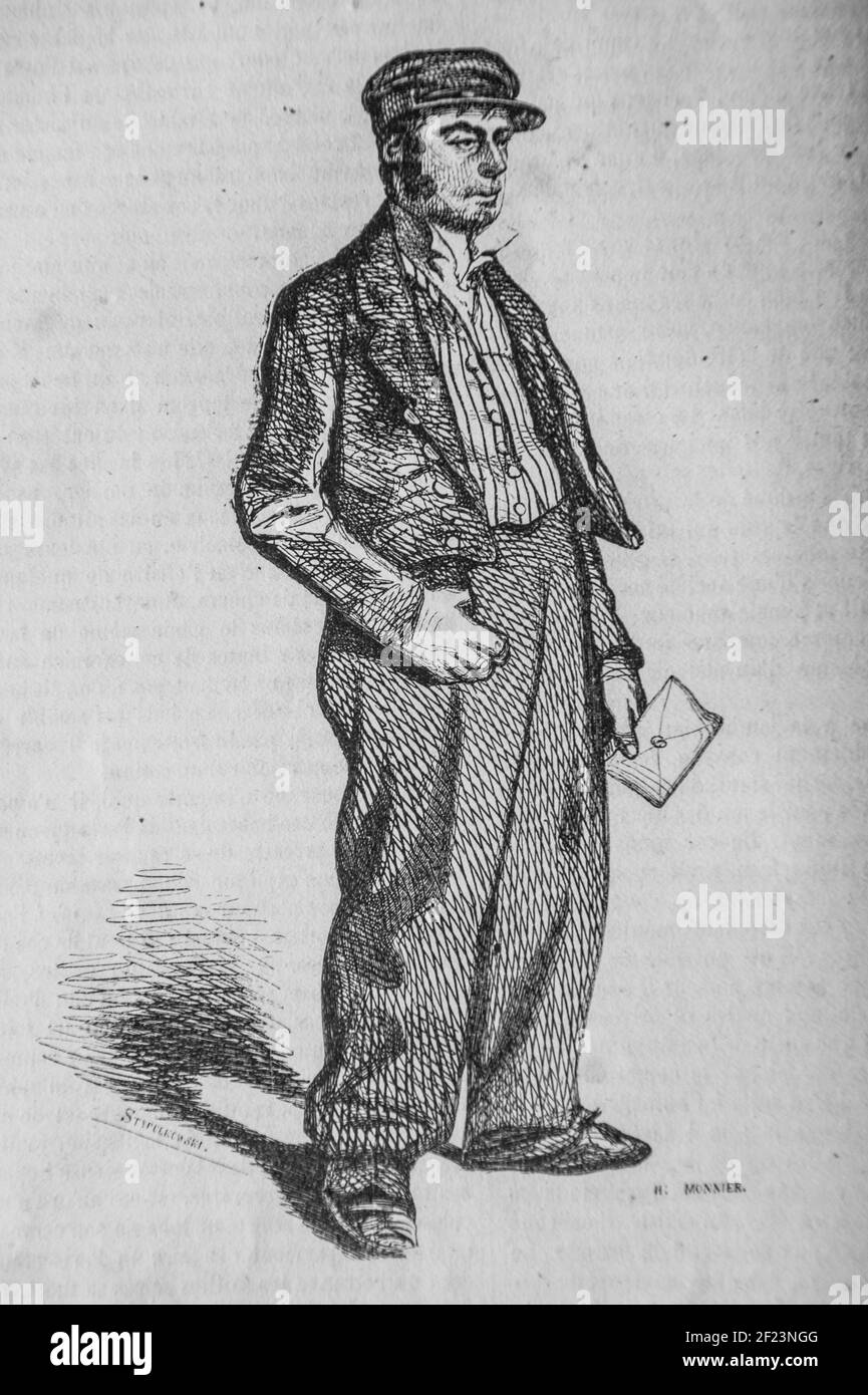 le commisssionnaire, les français peints par eux-memes,eiteur n.j. philippart 1861 Stock Photo