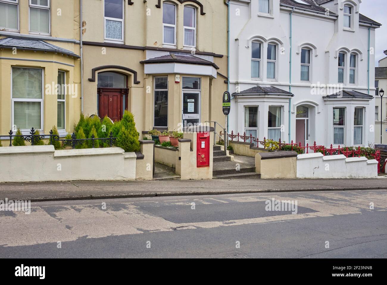 Isle of Man Post Office E II R wallbox type post box, number 44 at ...