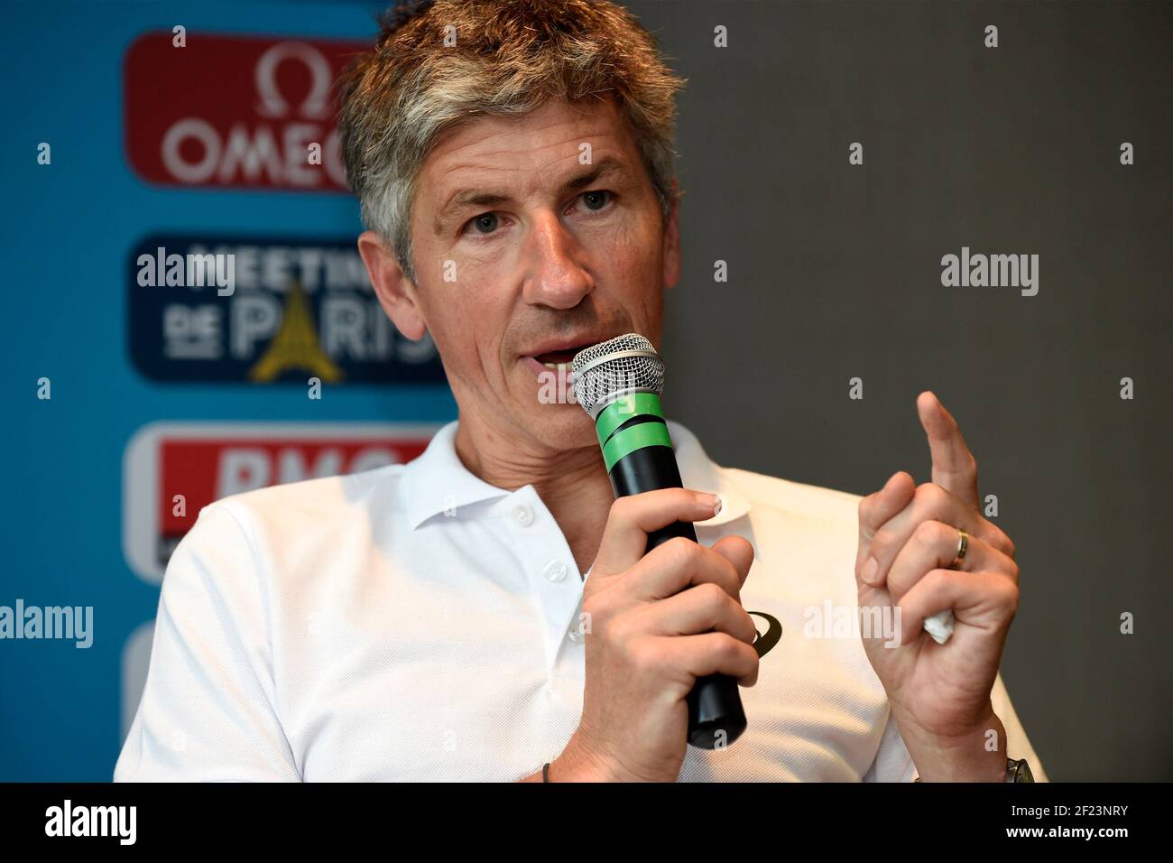 Laurent Boquillet (Athlete's Liaison) during press conference of