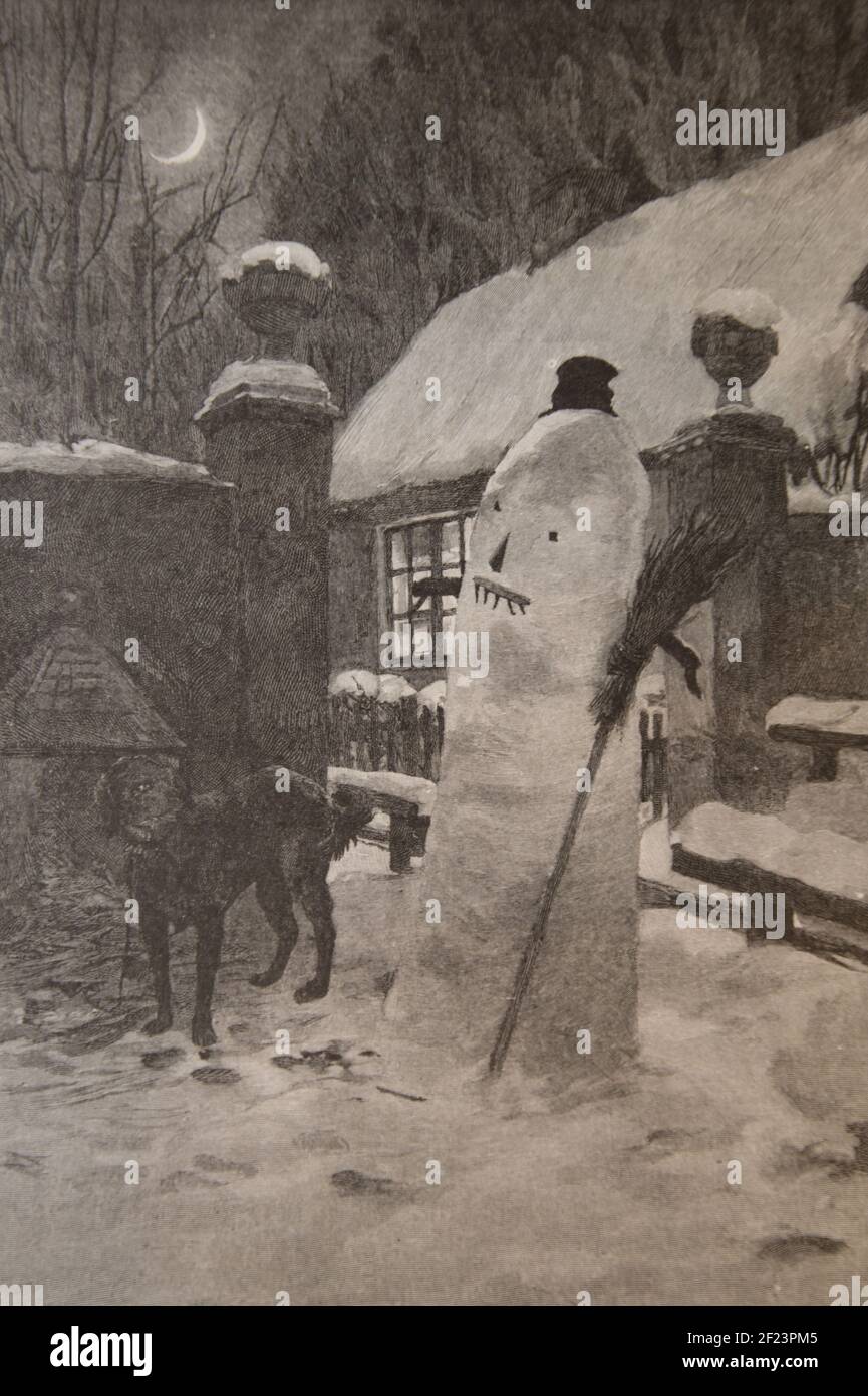 le bonhomme de neige, les contes d'andersen,illustrations de hans tegner,editeur boivin et cie 1870 Stock Photo