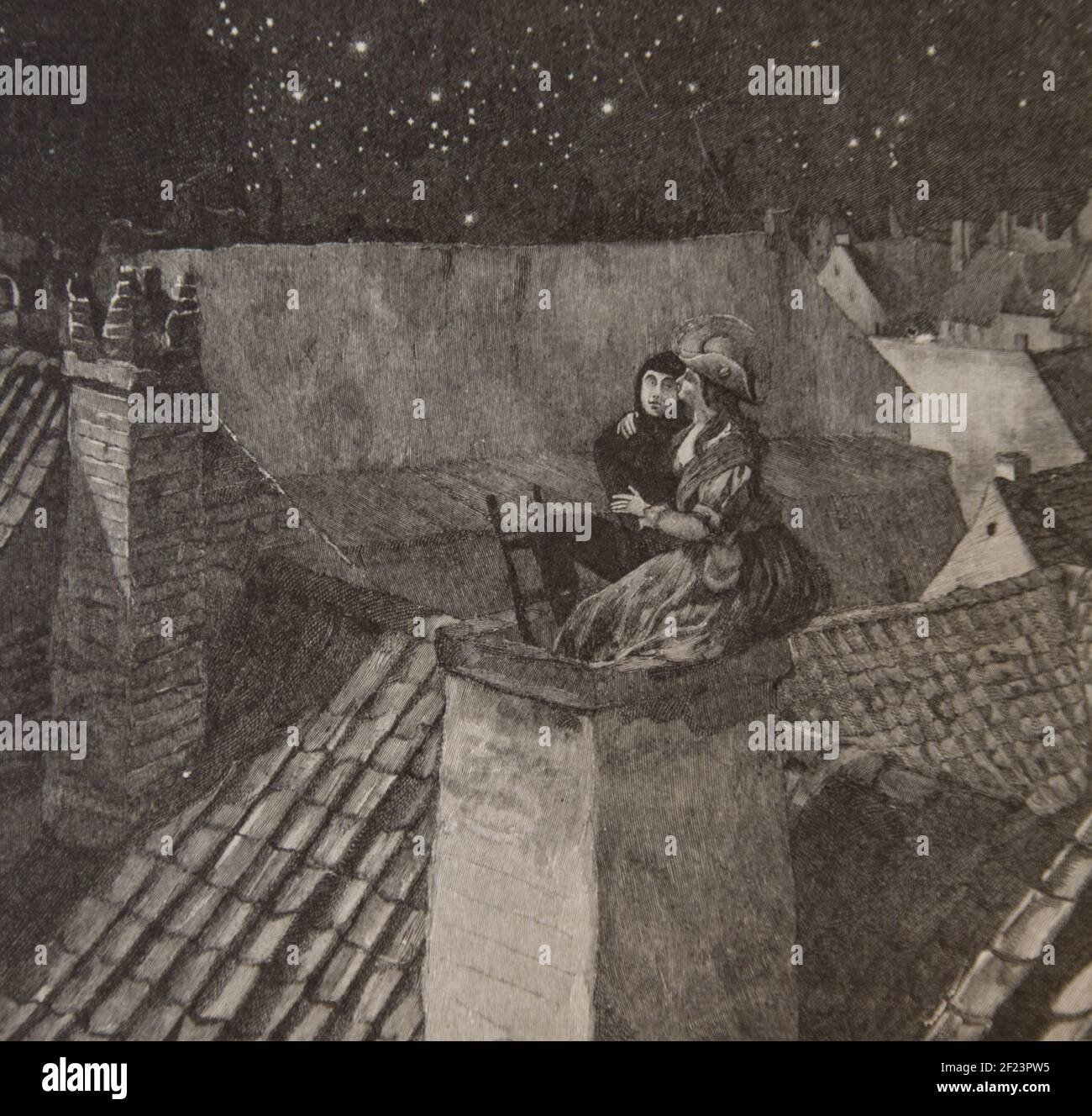 la bergere et le ramoneur, les contes d'andersen,illustrations de hans tegner,editeur boivin et cie 1870 Stock Photo