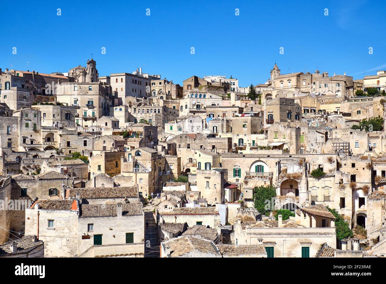 The old houses of Matera in southern Italy on a sunny day Stock Photo