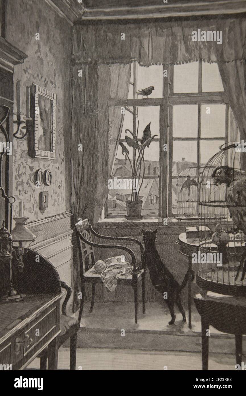 les galoches du bonheur, les contes d'andersen,illustrations de hans tegner,editeur boivin et cie 1870 Stock Photo