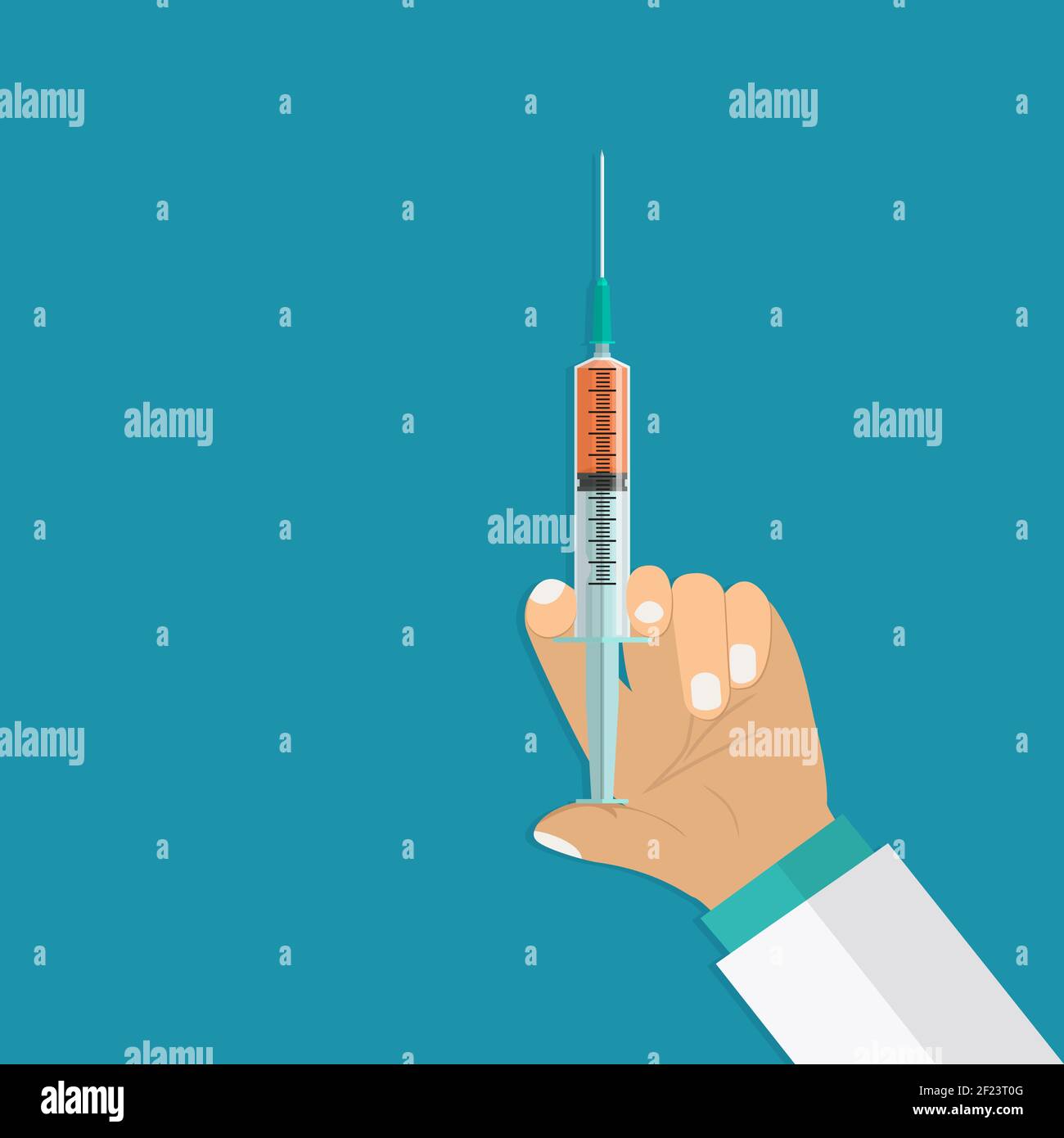 Hand holding Medical syringe Stock Vector Image & Art - Alamy
