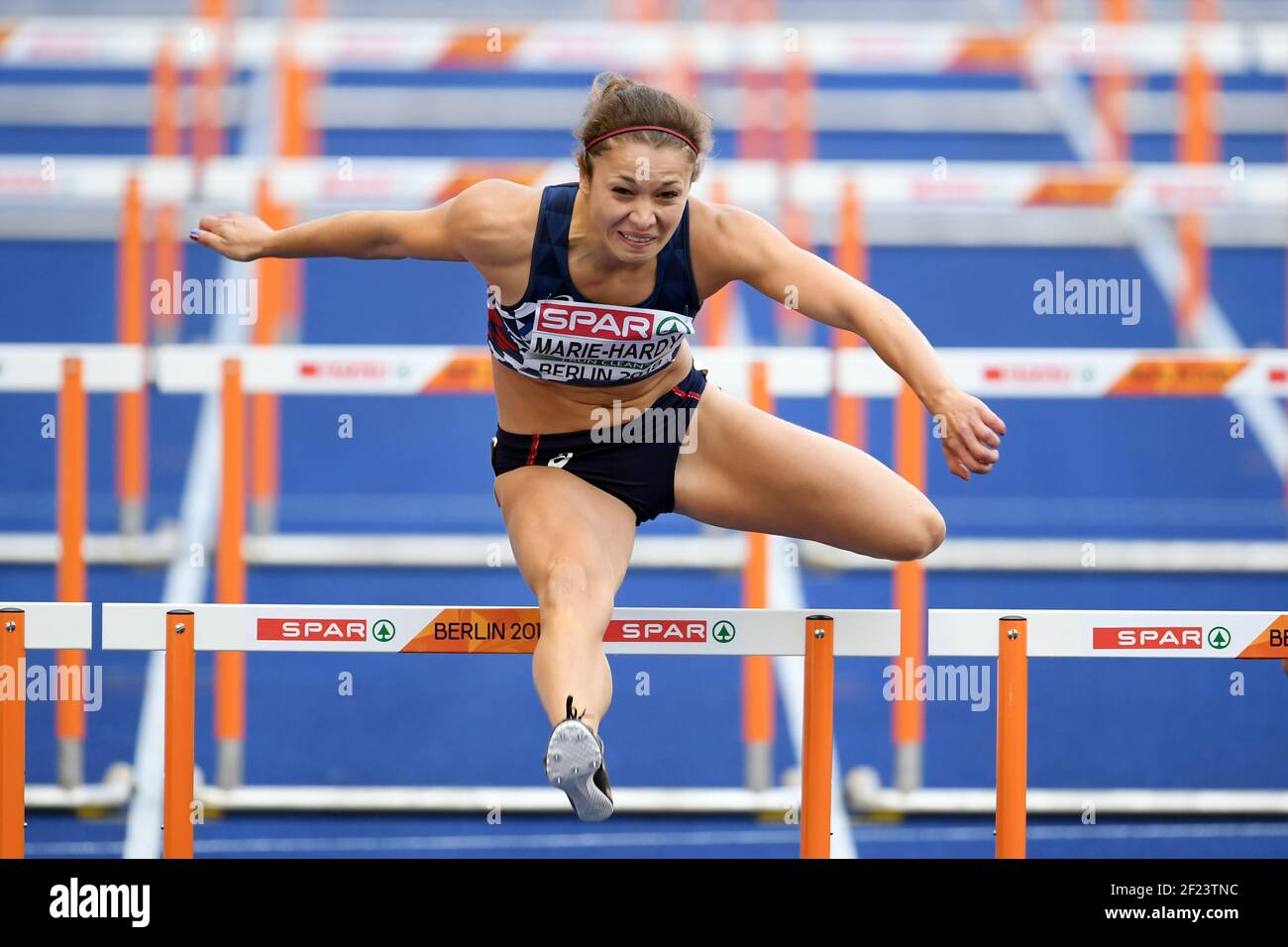 Diane Marie-Hardy competes in women decathlon (110m hurdles) during the European Championships 2018, at Olympic Stadium in Berlin, Germany, Day 3, on August 9, 2018 - Photo Philippe Millereau / KMSP / DPPI Stock Photo