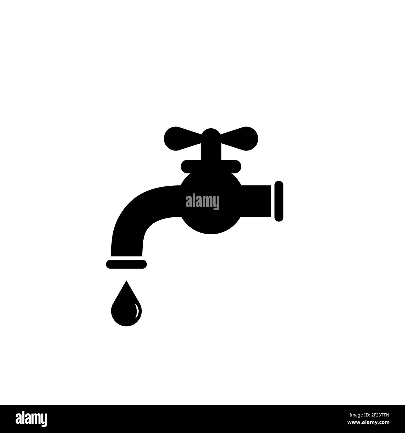 Water tap black symbol icon in simple style on a white background. Vector EPS 10 Stock Vector