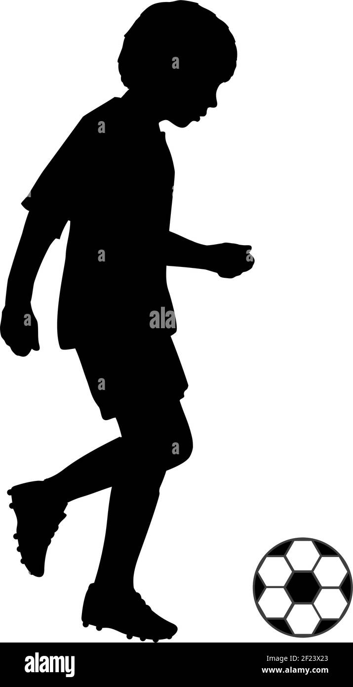 Silhouette Child Joggling With Soccer Ball Illustration Graphics Icon Vector Stock Vector Image Art Alamy