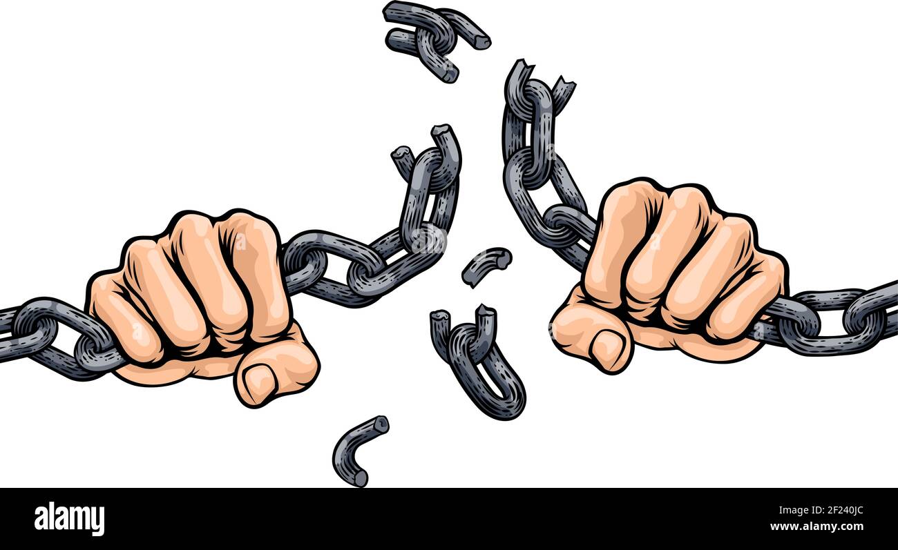 Broken chain drawing hires stock photography and images Alamy