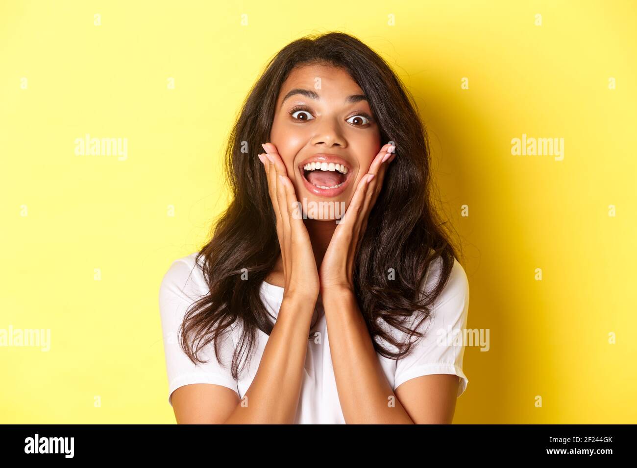 Close up african model open mouth hires stock photography and images