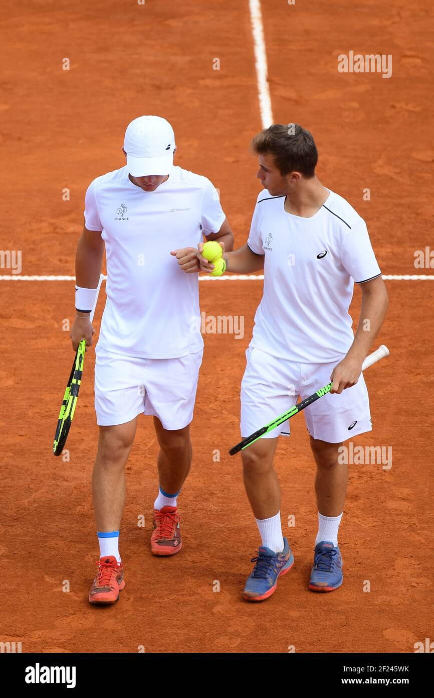 Hugo Gaston and Clement Tabur (Fra) compete and win bronze medal in men's  doubles tennis during the Youth Olympic Games at Buenos Aires in Argentina,  Day 8, October 13, 2018, Photo Philippe
