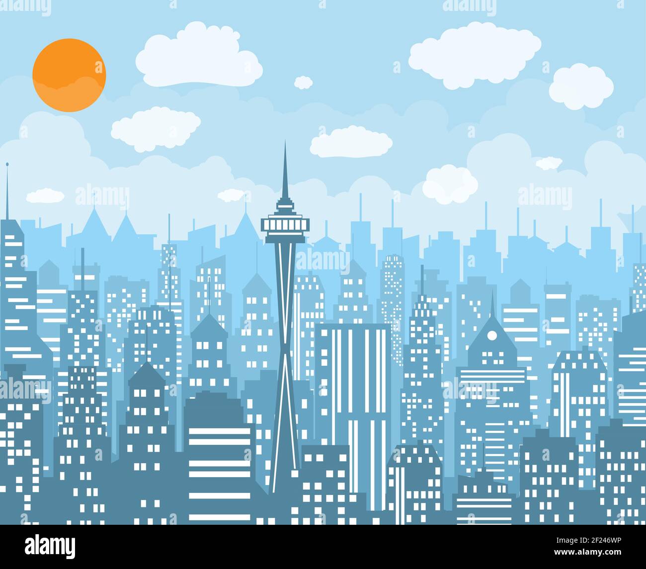 City skyline vector illustration Stock Vector Image & Art - Alamy