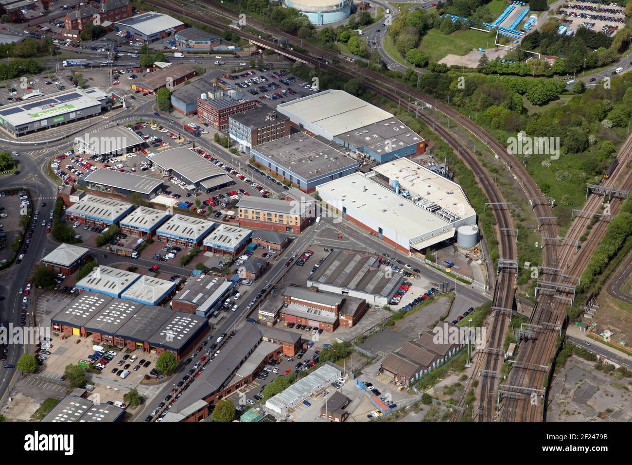 aerial view of part of Whitehall Road & Springwell Road, Holbeck, Leeds