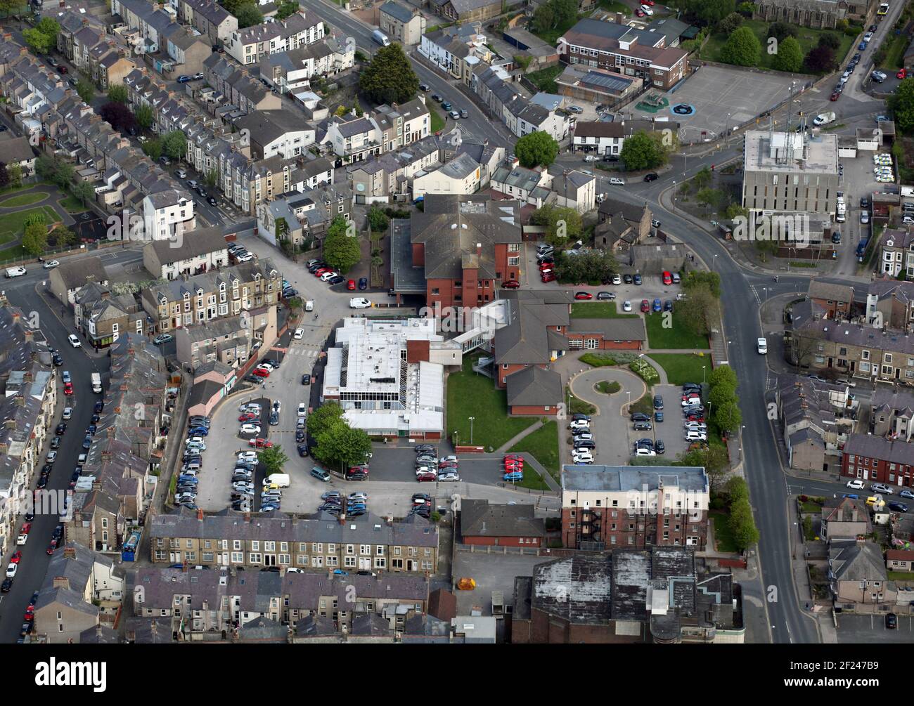 aerial view of the Queen Victoria Hospital, Morecambe, Lancashire Stock Photo