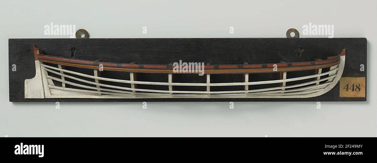 Half Model of a Launch.Polychromed mold model (starboard) of a rowing ...