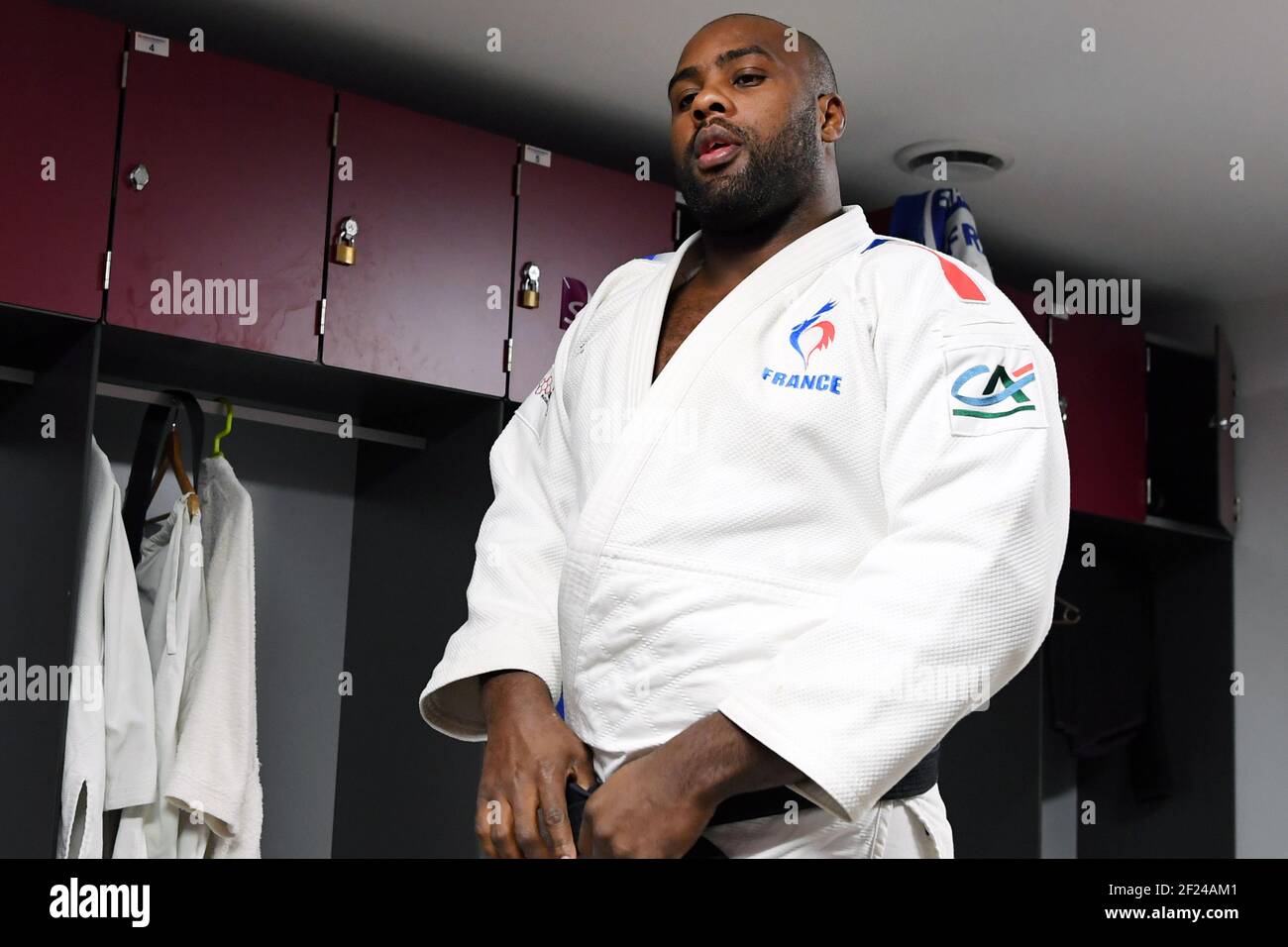 Teddy Riner in the locker-room before a judo practice session on January  22, 2019 at l'Insep in Paris, France - Photo Philippe Millereau / KMSP /  DPPI Stock Photo - Alamy