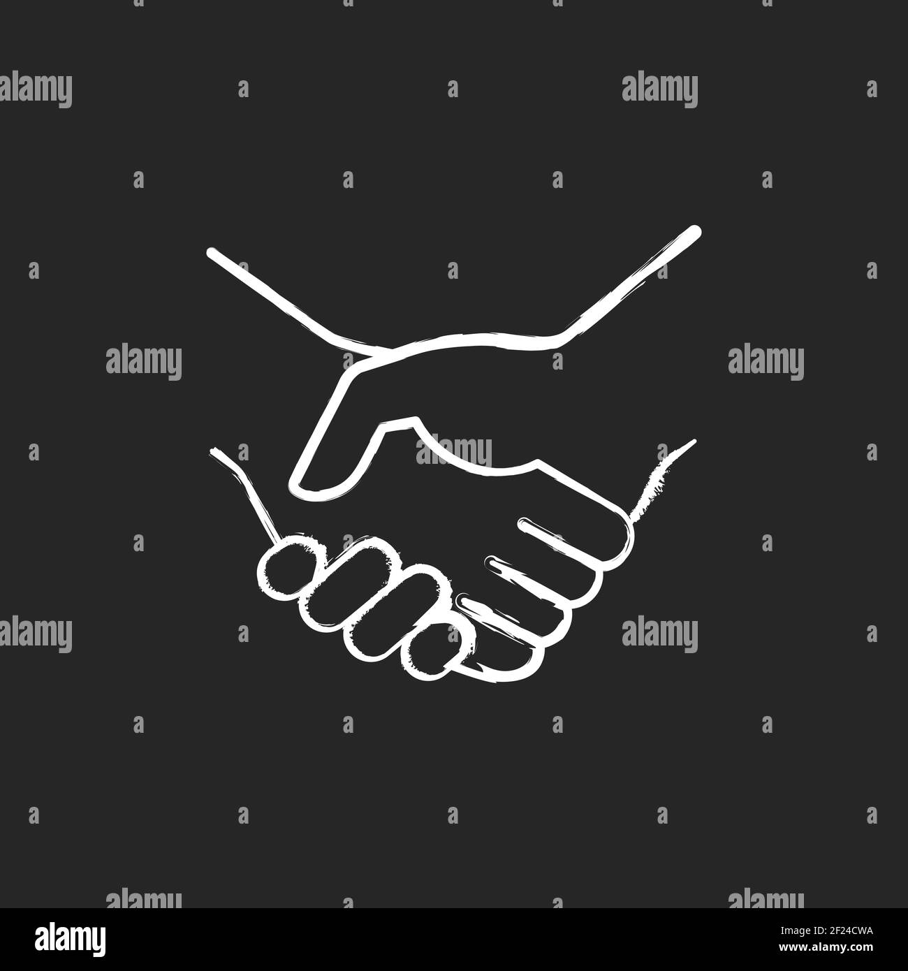 Handshake chalk white icon on black background Stock Vector Image & Art ...