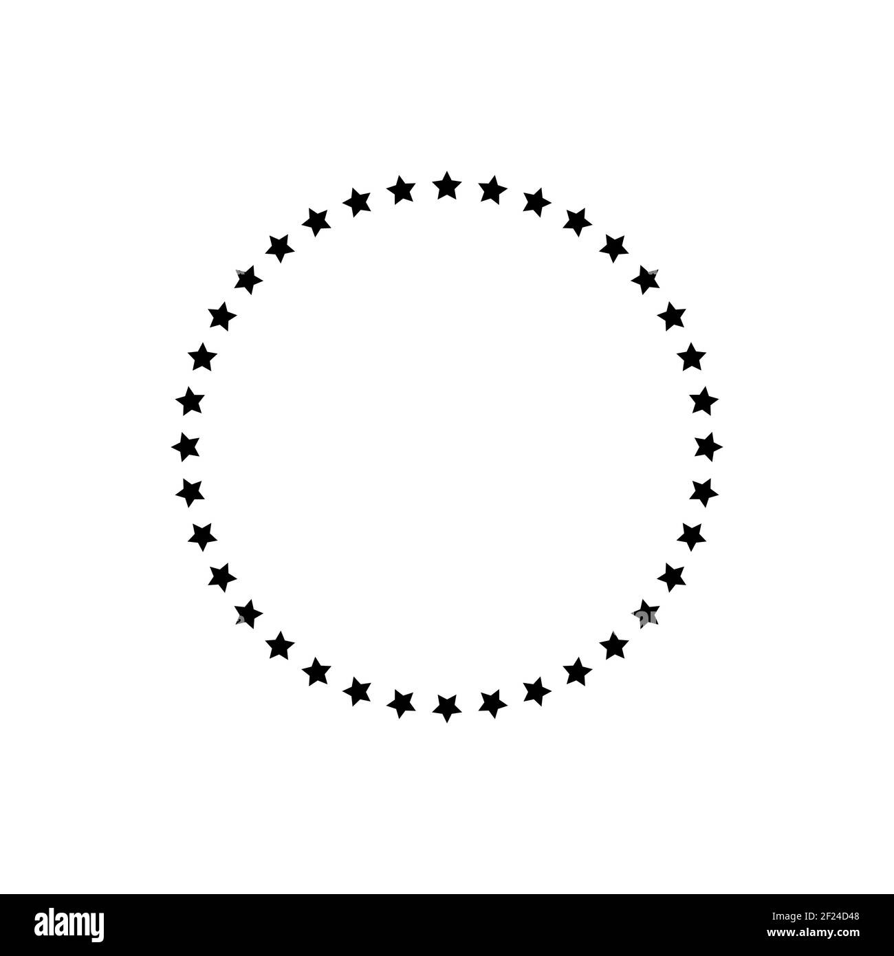 Stars in a circle. Black stars in circle sign symbol isolated in white