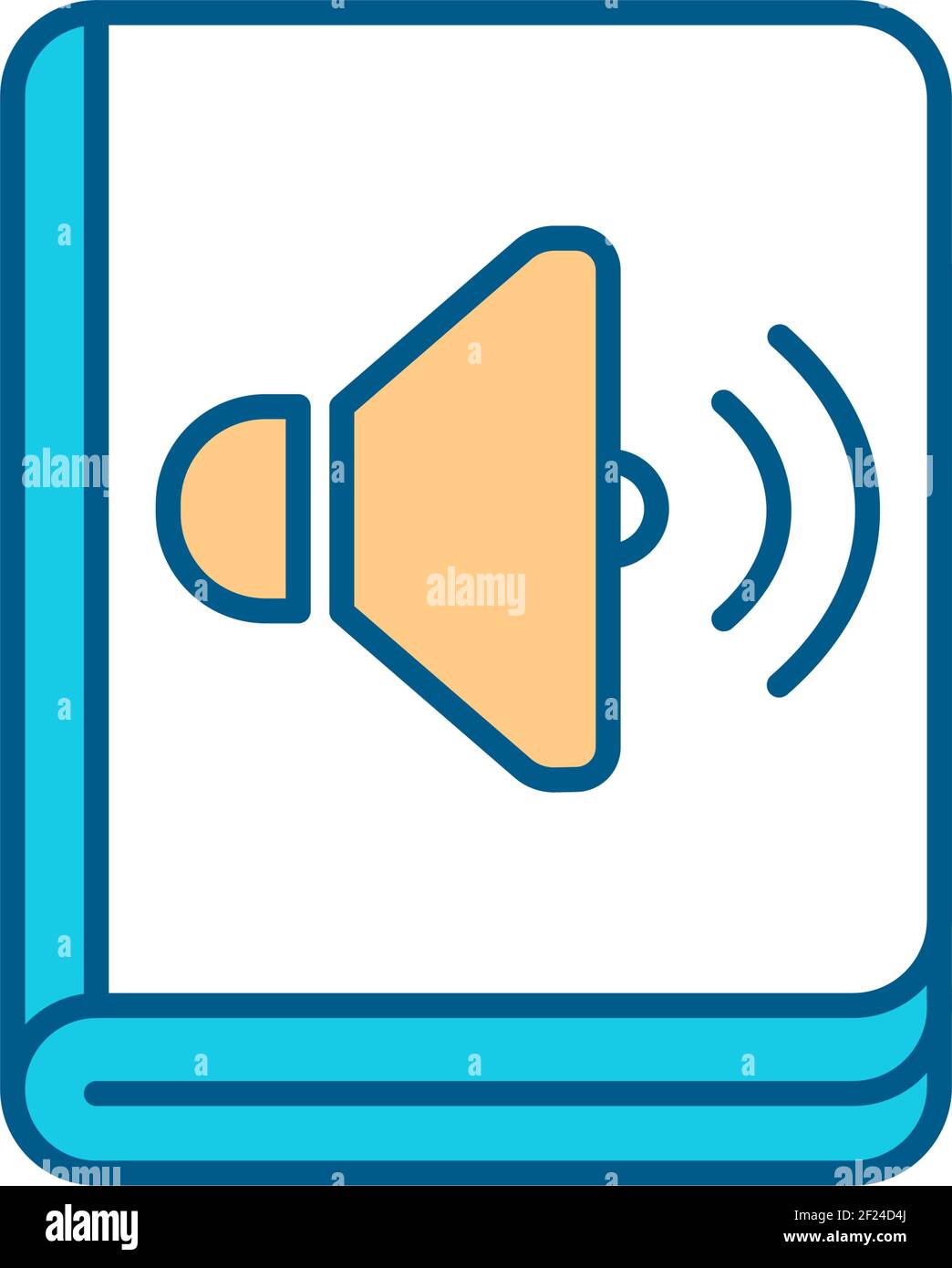 Audiobooks RGB color icon Stock Vector