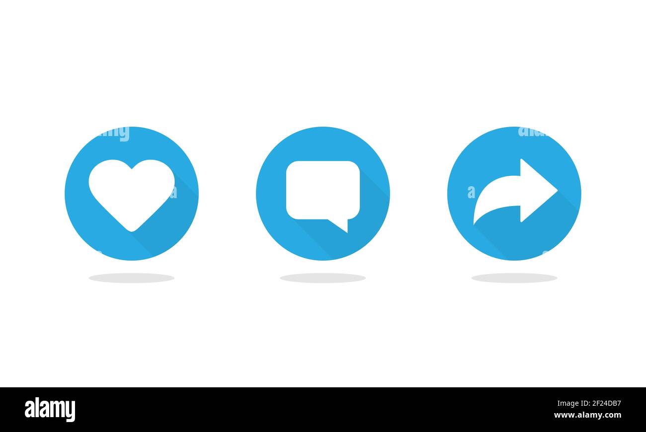 Like comment and share signs symbols. Social networks icons isolated on ...