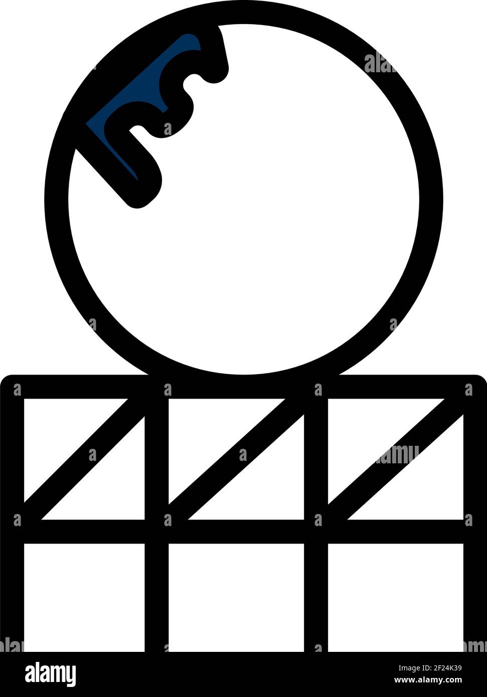 Roller Coaster Loop Icon. Editable Outline With Color Fill Design. Vector Illustration. Stock Vector