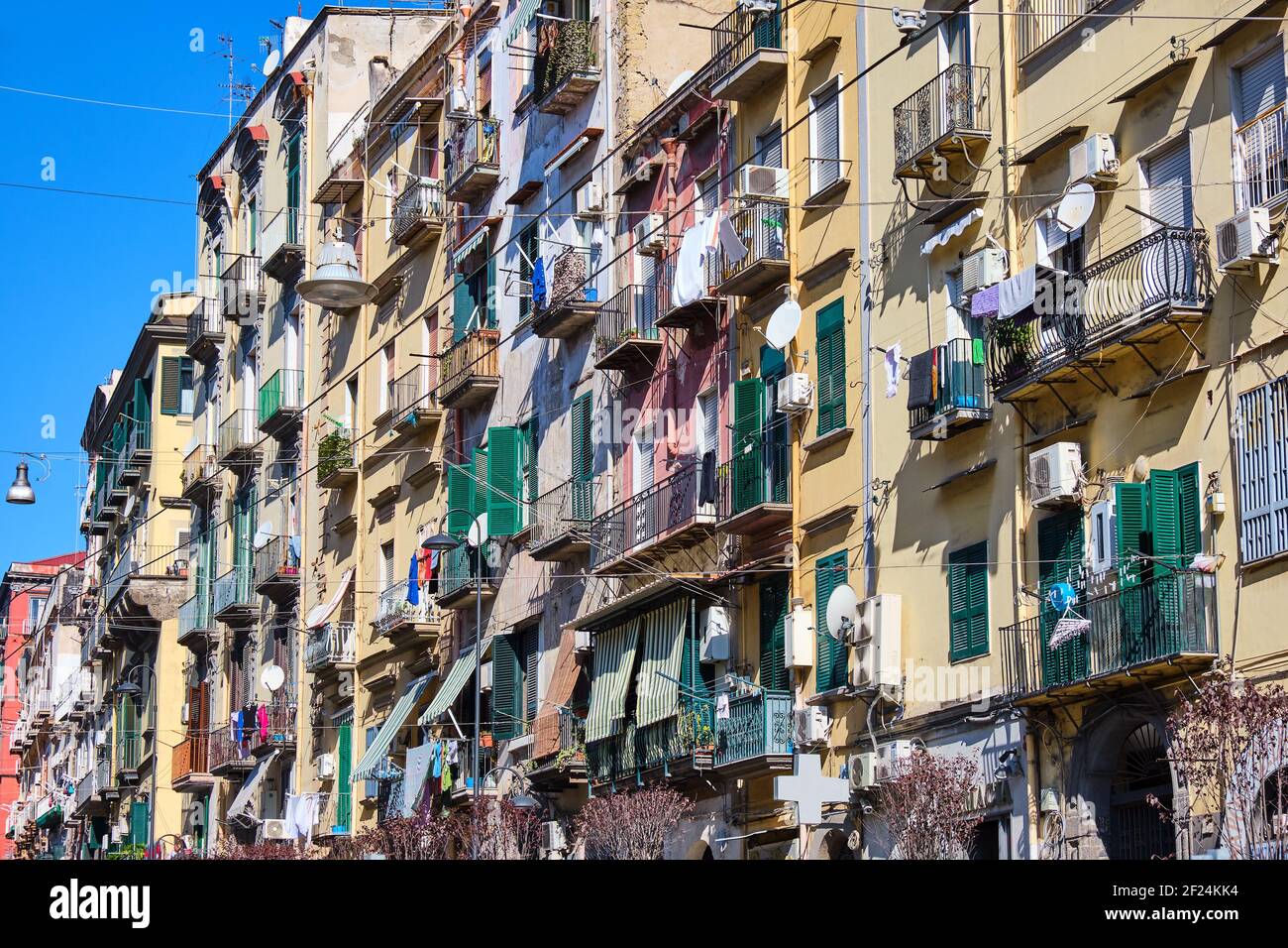 Housing in the old town of Naples in Italy Stock Photo