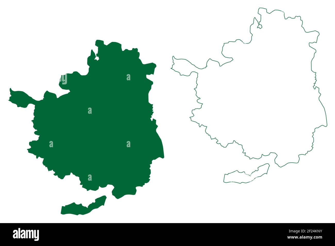 Bastar district (Chhattisgarh State, division, Republic of India) map vector illustration