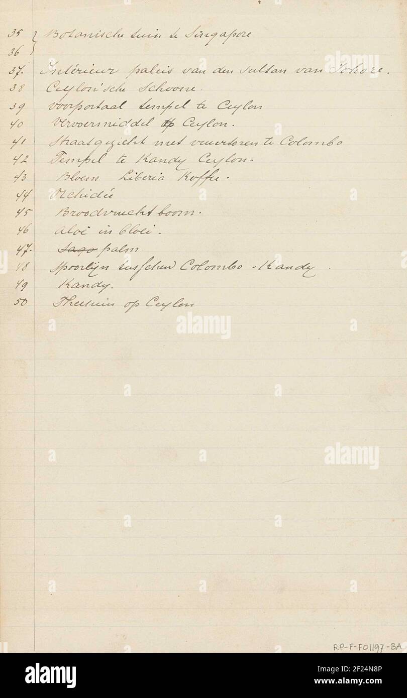 List of topics shown in the album (35 to 50) .Part or album with 50 ...