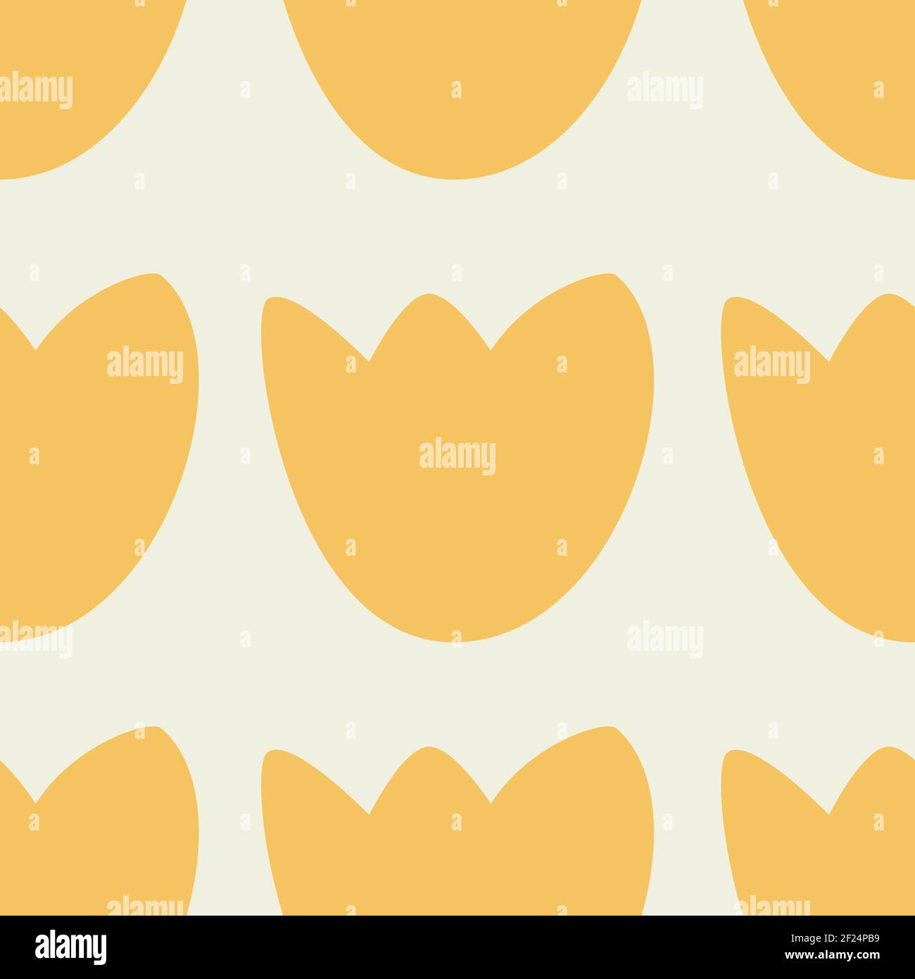 Simple seamless pattern with yellow hand drawn tulips. Stock Vector