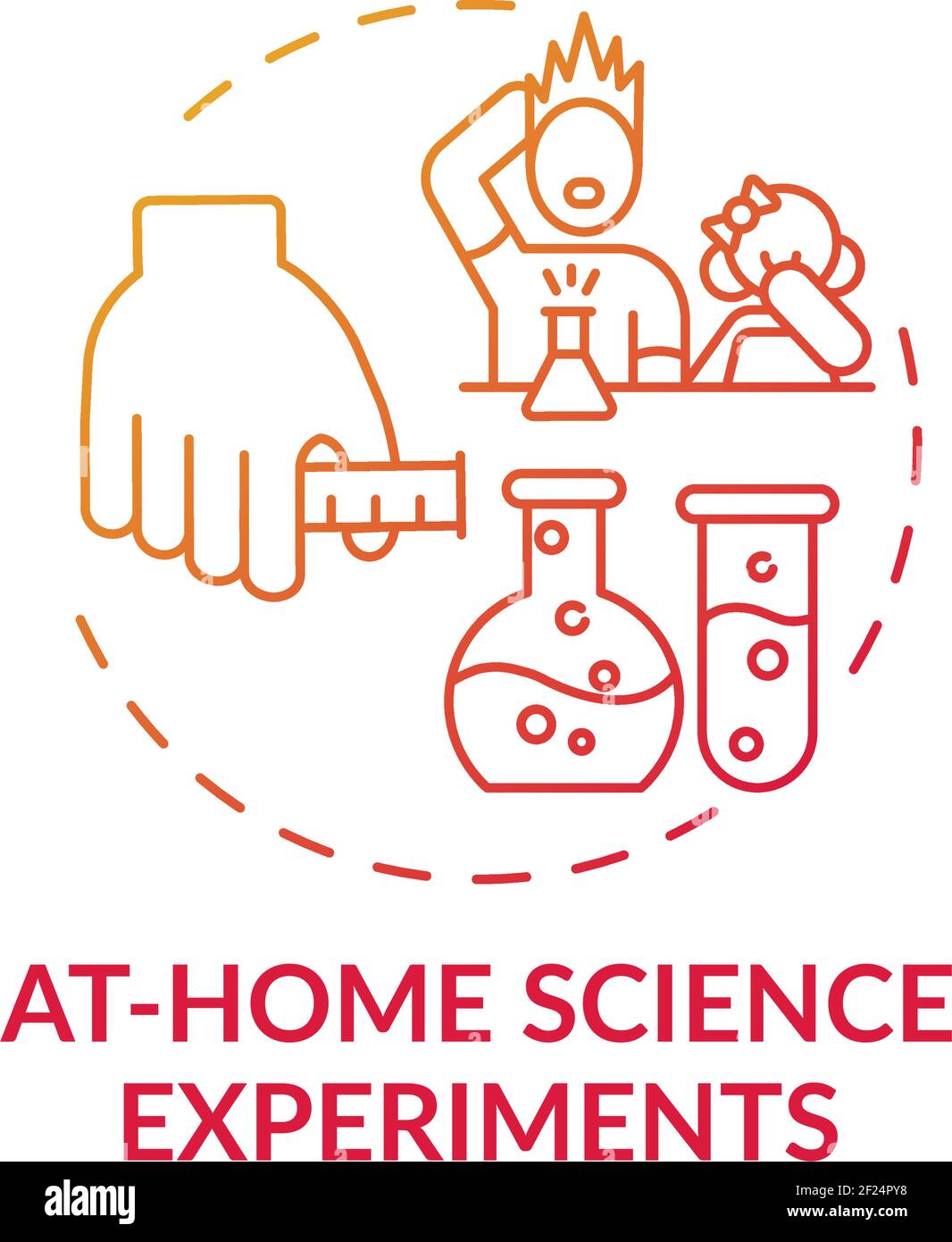 At home science experiments concept icon Stock Vector
