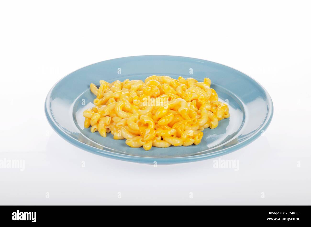 Plate of Vegan Macaroni & Cheese Stock Photo