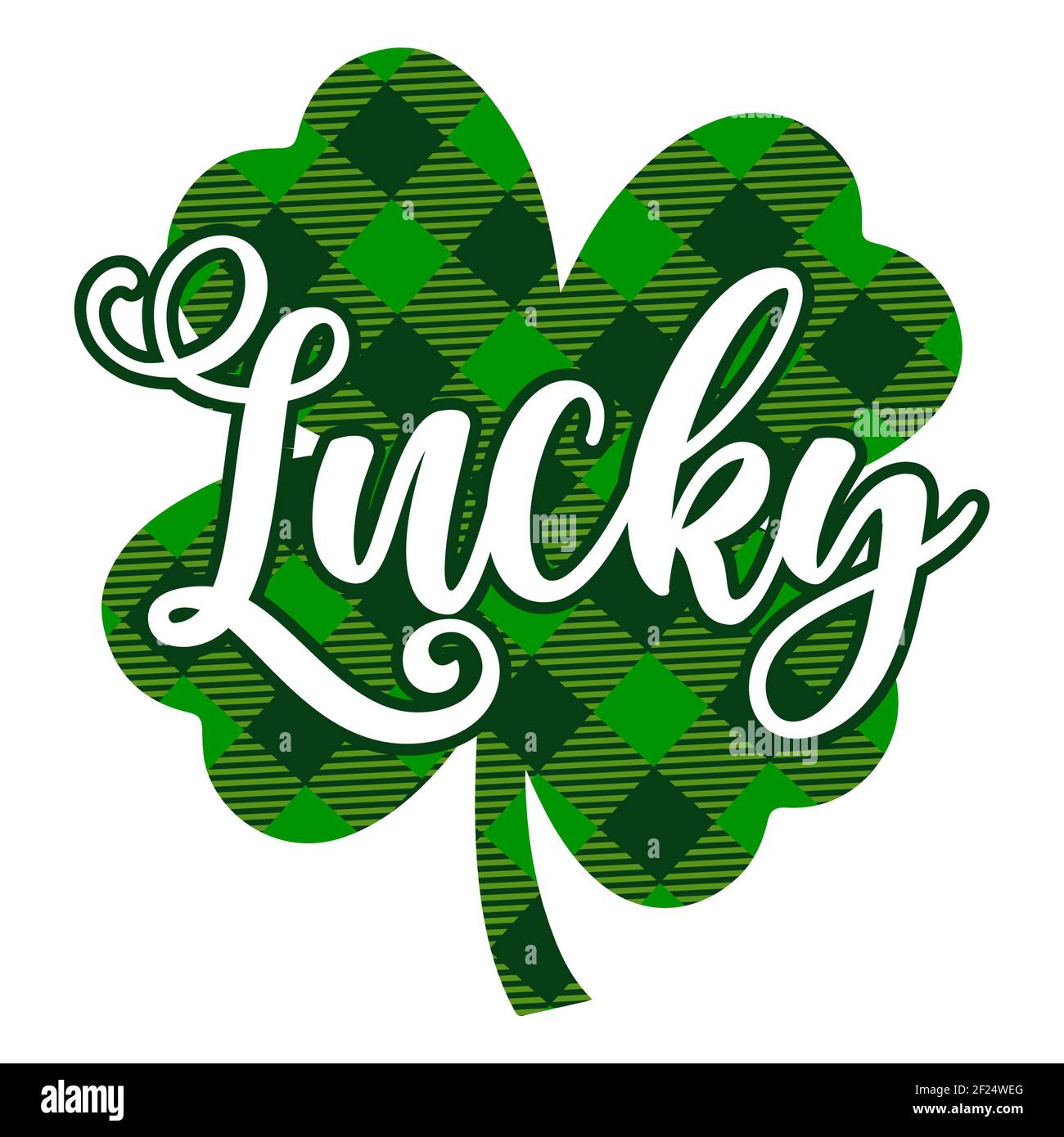 Lucky - clover St Patrick's Day inspirational lettering design for ...