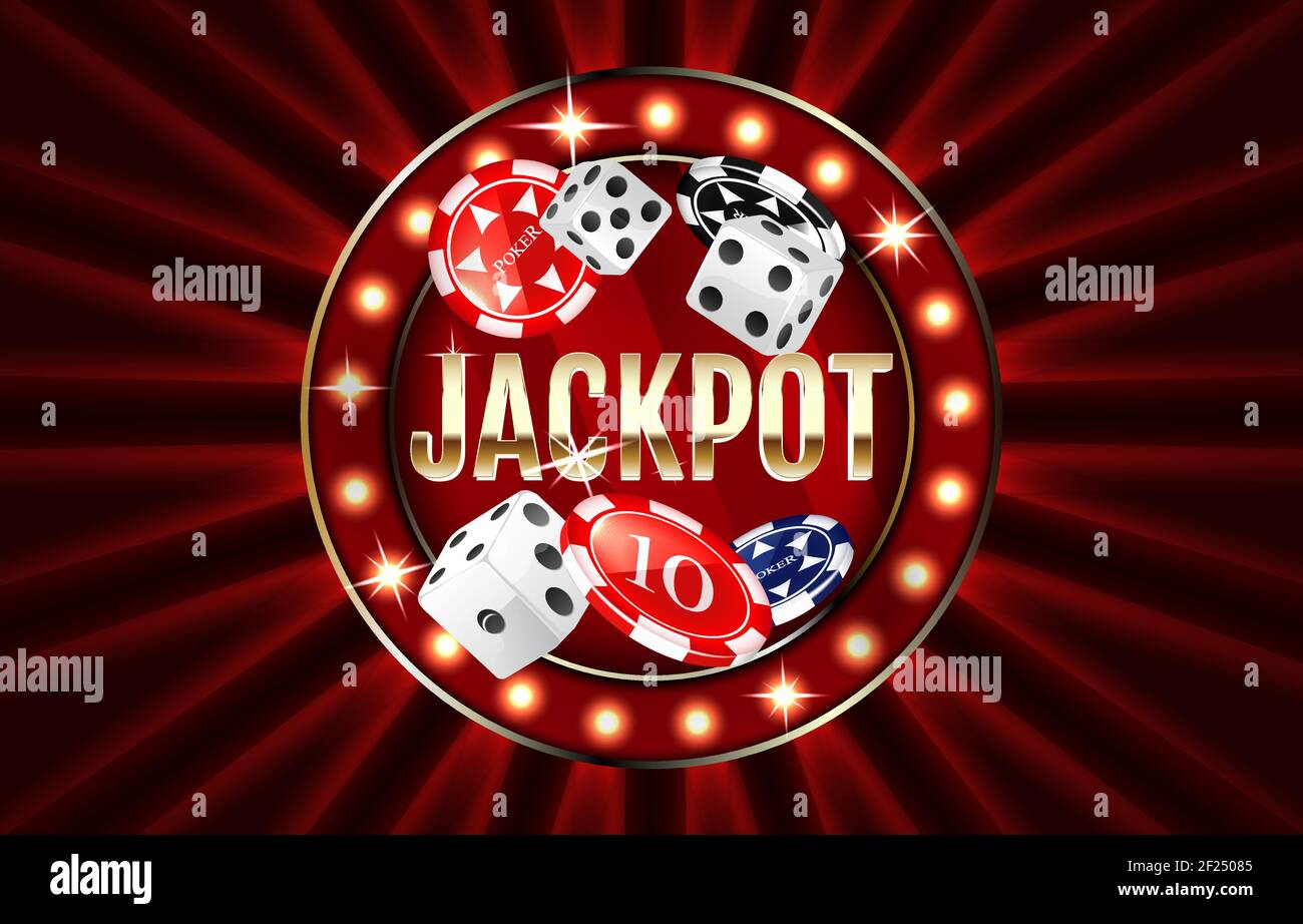 Shining sign Jackpot with on a bright background. Stock Vector