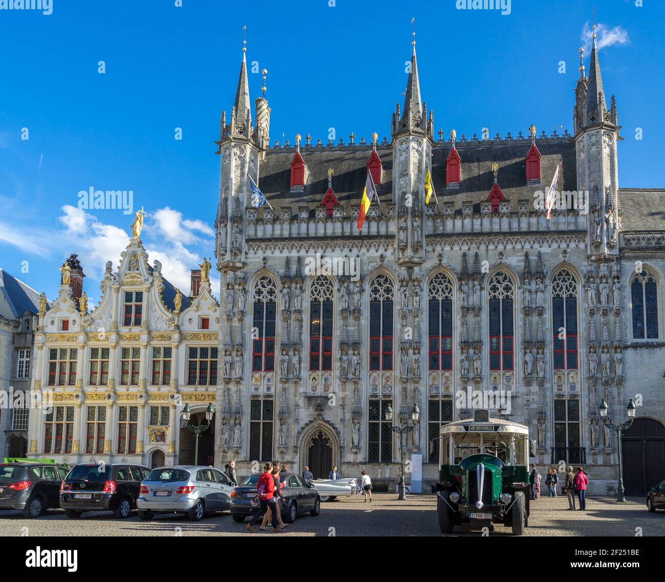 Provincial Palace in Market Square Bruges Stock Photo