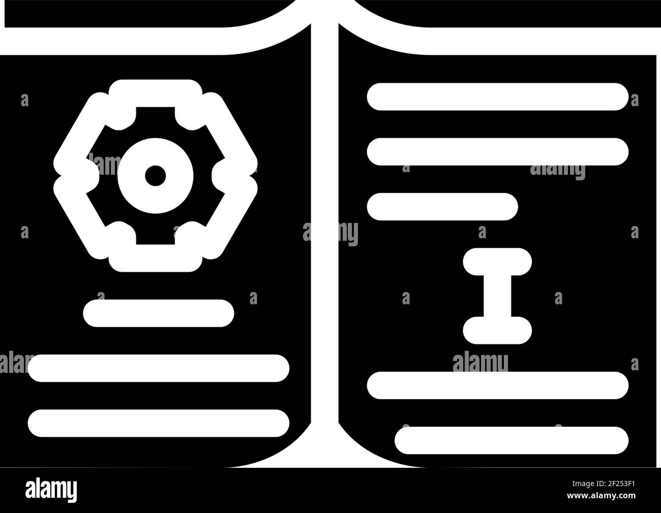 educational textbook glyph icon vector illustration sign Stock Vector ...