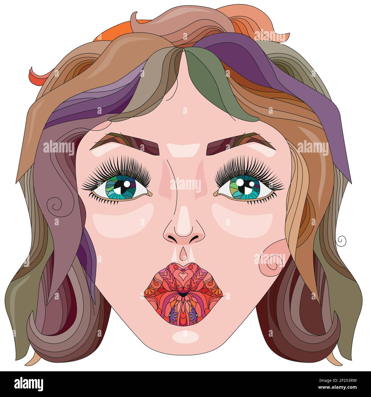 Fashion girl vector image for decoration Stock Vector