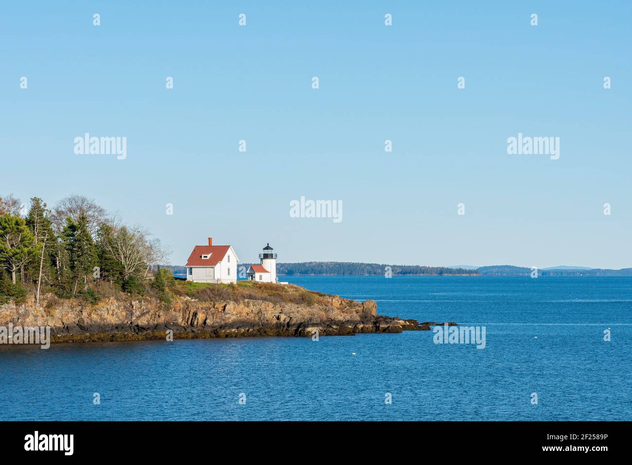 Curtis Island Light in Camden, Maine. Stock Photo