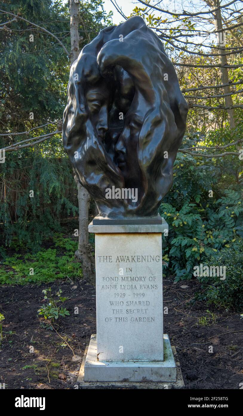 Bronze statue The Awakening St John's Garden Regents Park London England Stock Photo