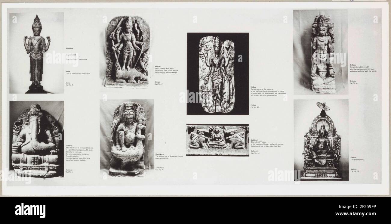 Java Hinduism Information panel with photos of images from Hinduism and accompanying ...