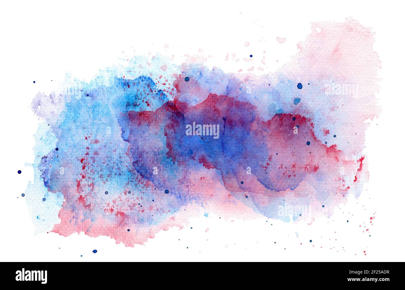 Abstract red and blue watercolor background with multi-layer smears. Hand  drawn illustration. Isolated on white Stock Photo - Alamy
