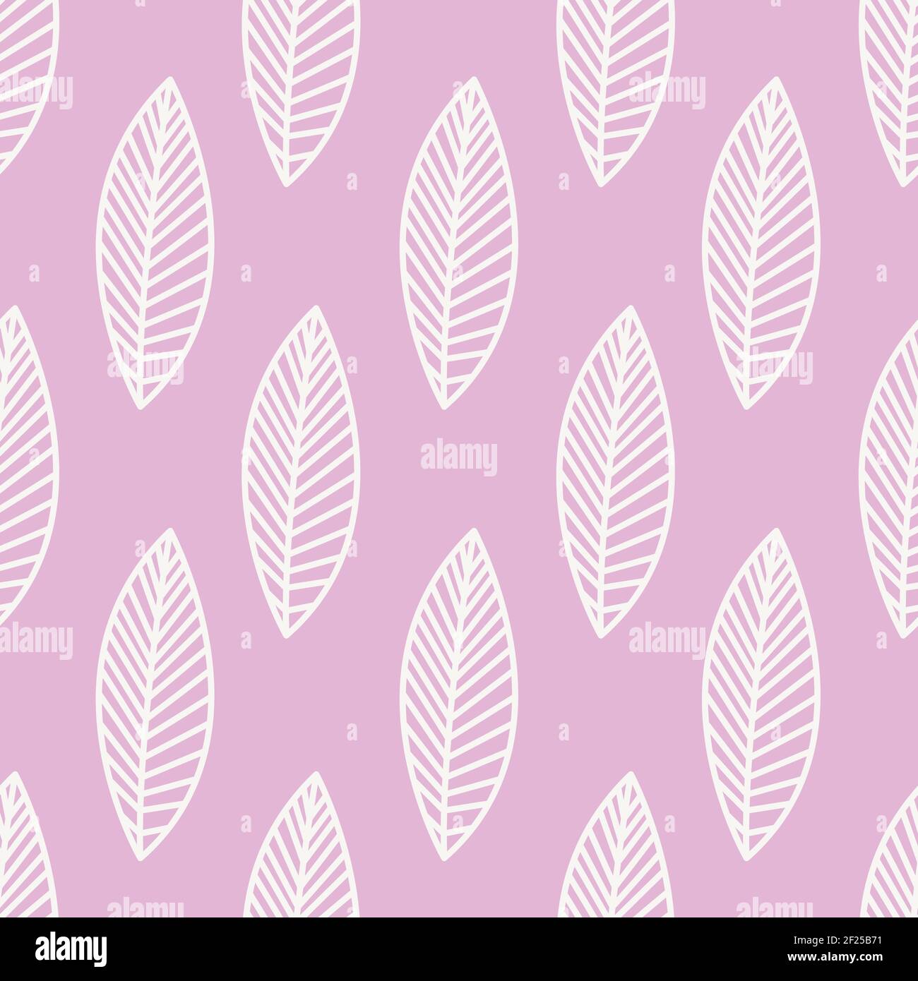 Pink seamless pattern with big minimalistic leaves. Stock Vector