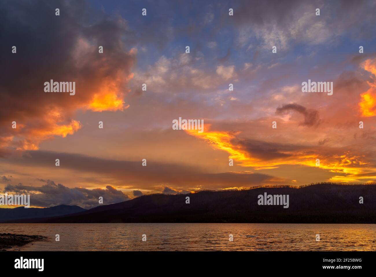 Sunset at Lake McDonald Stock Photo - Alamy