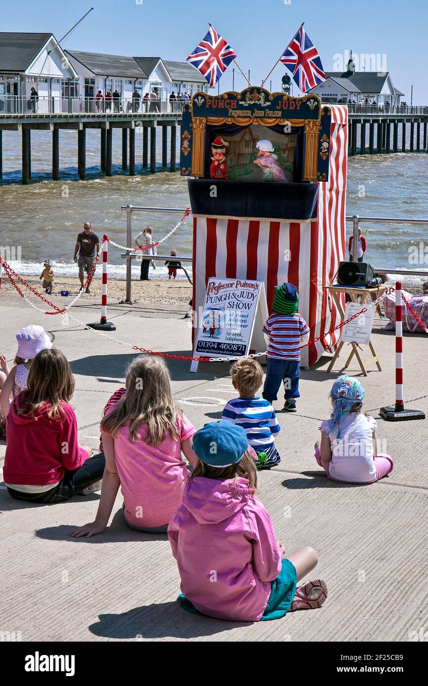 Punch and Judy show at Southwold Stock Photo