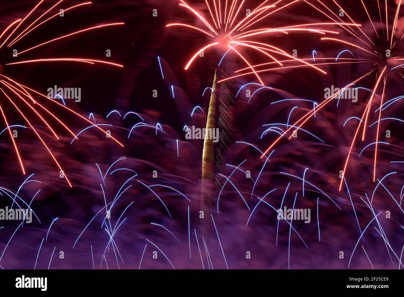 Fireworks, Cooper's Lake, Butler County, Pennsylvania Stock Photo