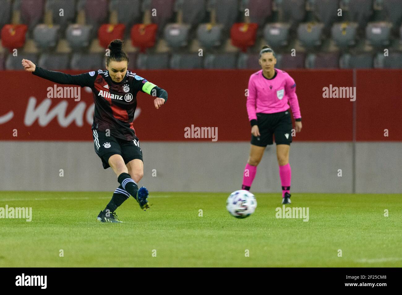 Munich Germany 10th Mar 21 Lina Magull 16 Fc Bayern Munich Taking A Penalty During The Uefa Women S Champions League Match Between Fc Bayern Munich And Biik Kazygurt At Fc Bayern Campus