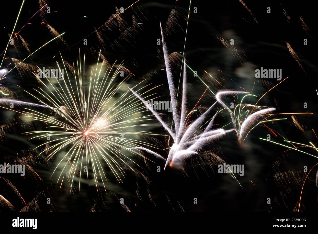 Fireworks, Cooper's Lake, Butler County, Pennsylvania Stock Photo